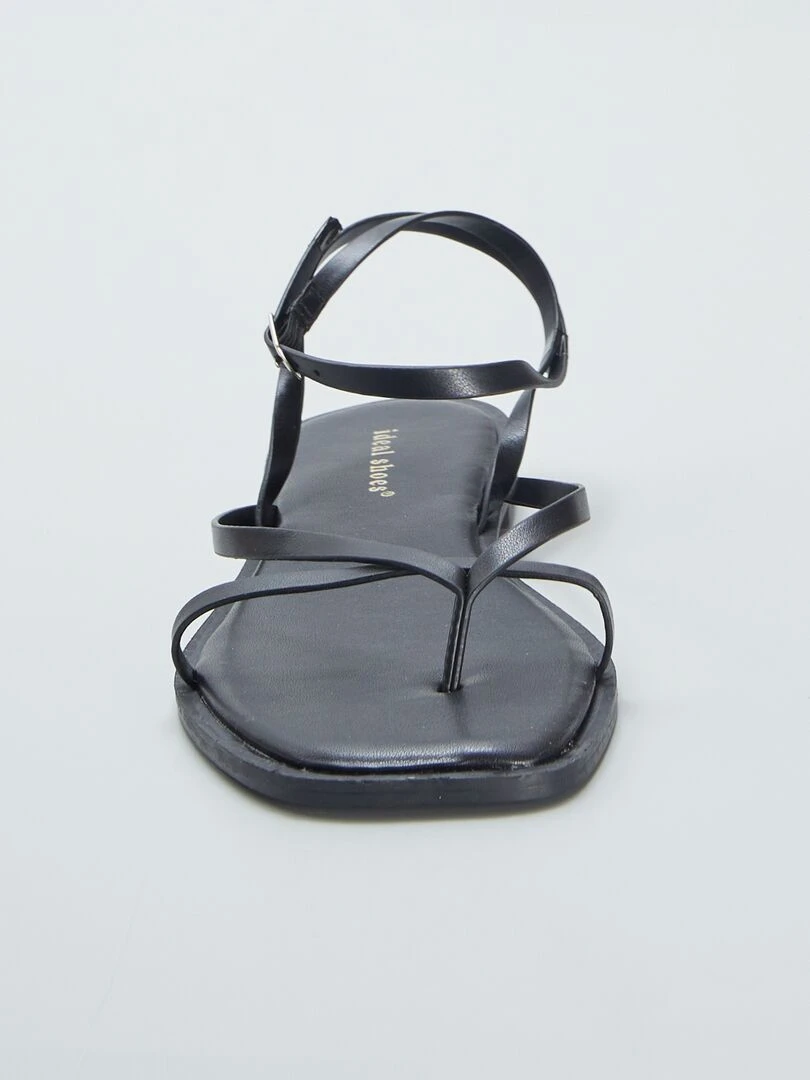 Sandales plates   noir
