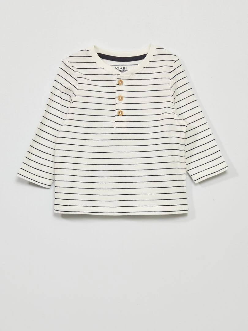 T shirt en jersey à manches longues BLANC