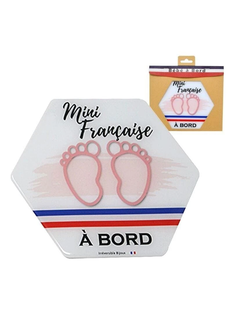 Adhésif / Autocollant bébé à bord Français(e) à bord Rose