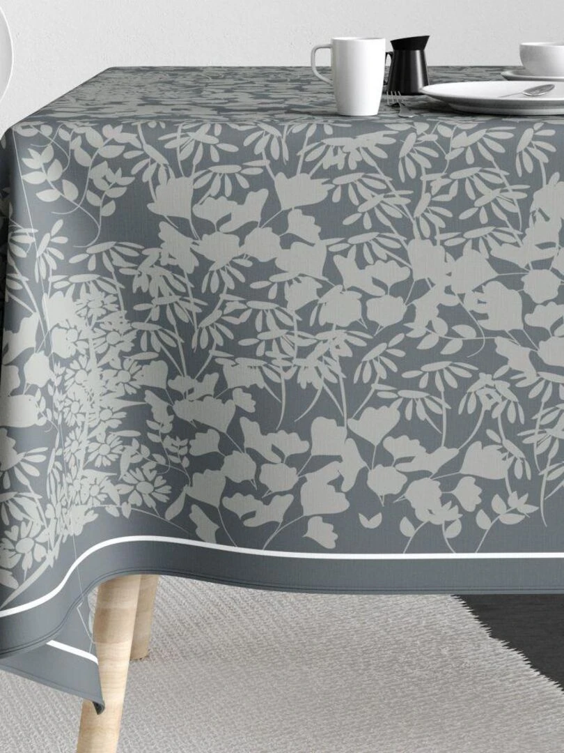 Nappe rectangulaire anti tache en Coton Fouga Gris
