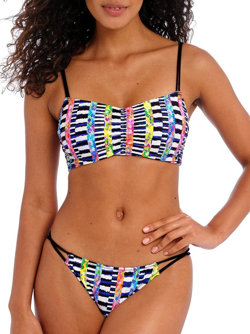 Haut de maillot brassière avec armatures Electro rave   Noir