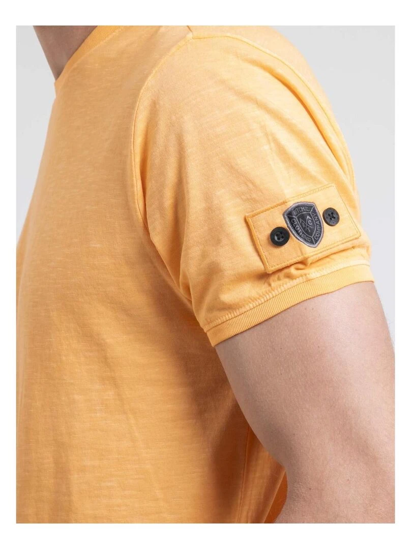 T shirt col rond pur coton NERIGOTE   Orange