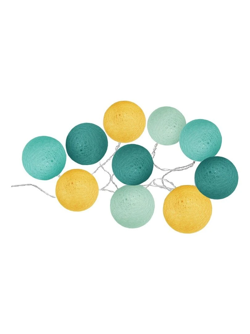 Guirlande LED solaire 10 boules bleu Blanc
