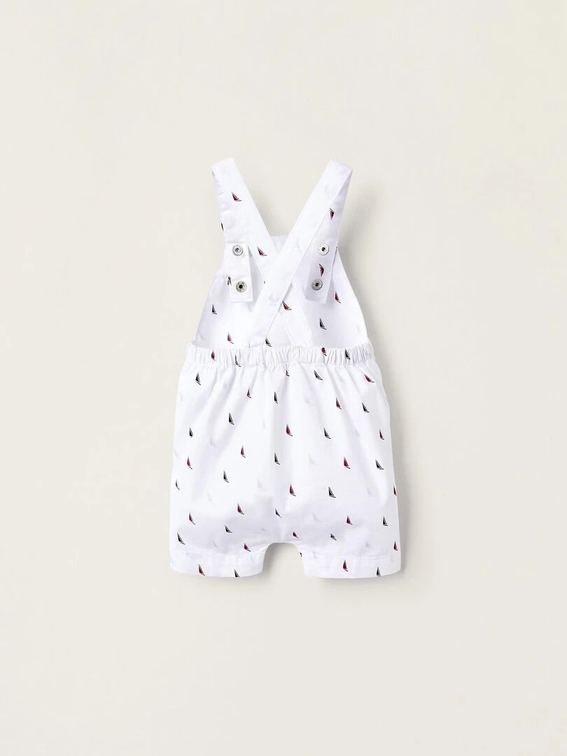 Salopette à Motif pour Nouveau Né 'Chaussures Bateau' Blanc