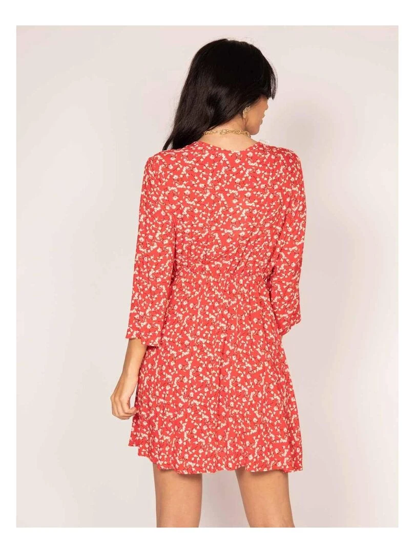 Robe courte portefeuille motifs INEO Rouge