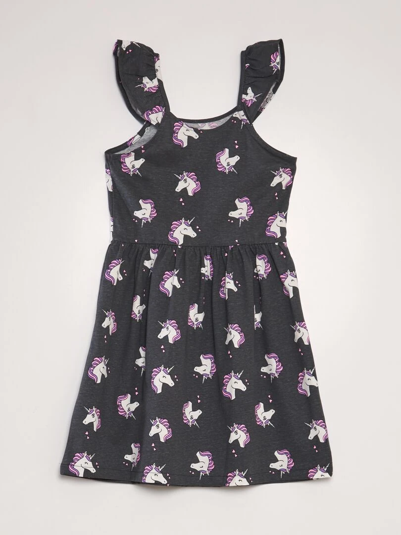 Robe légère imprimée   Gris foncé