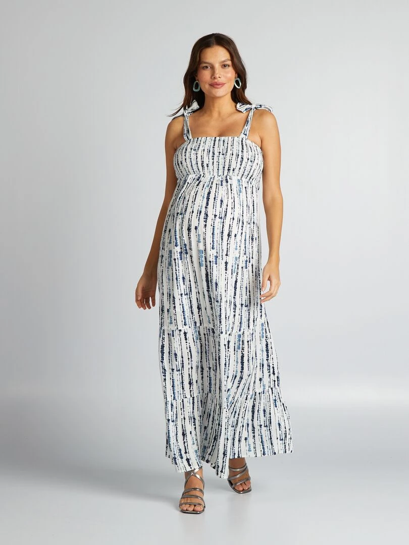 Robe grossesse à coupe longue BLANC