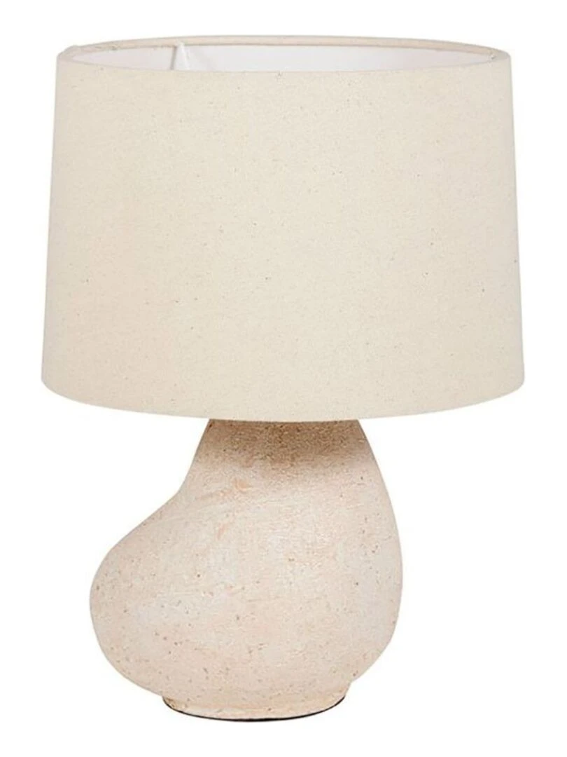 Lampe céramique lin Héra beige écru Beige