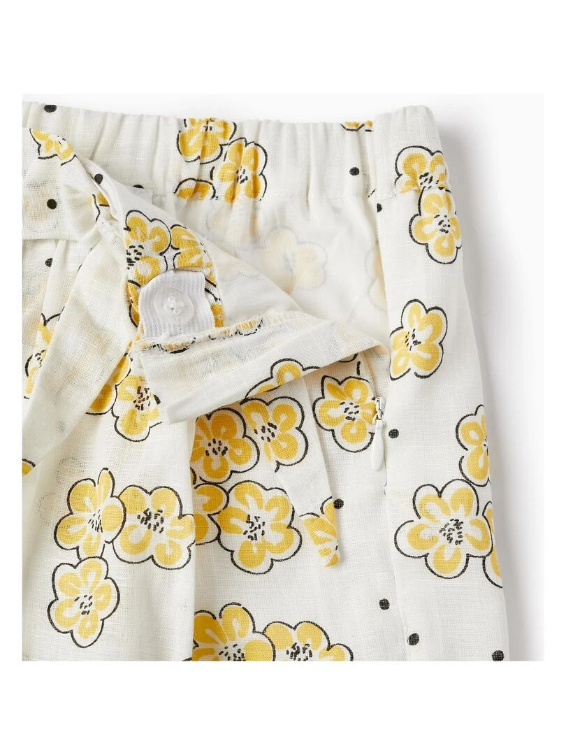 Jupe Culotte Florale En Coton Pour Fille  MATISSE   Beige clair