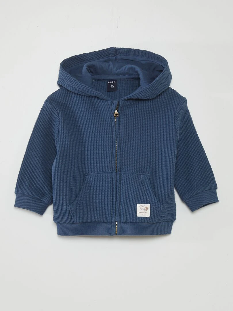 Sweat à capuche nid d'abeilles Bleu