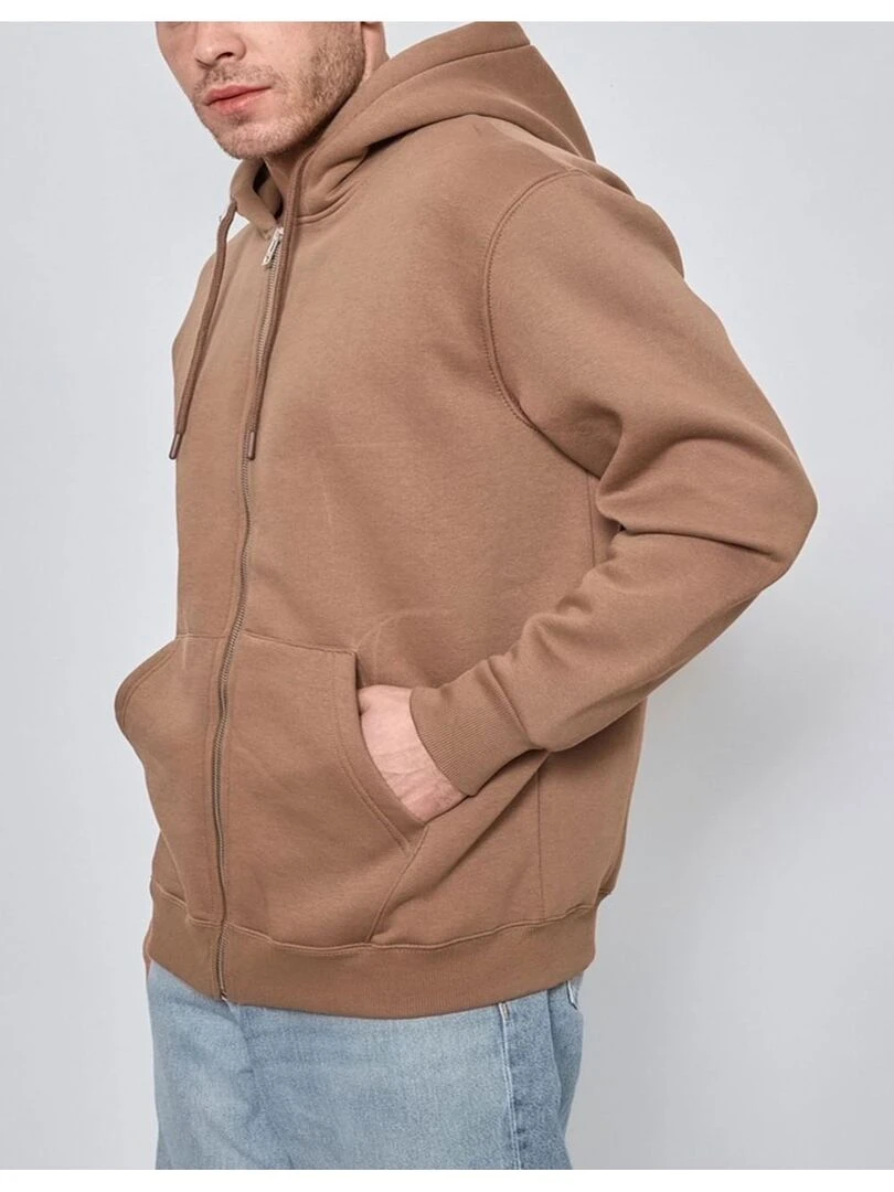 Sweat à capuche zippé Kebello Marron