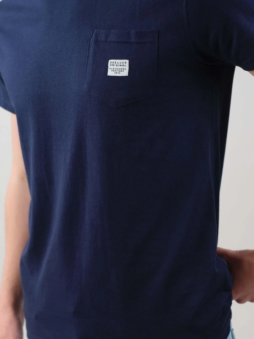 T shirt en coton bio 'Deeluxe'   Bleu marine