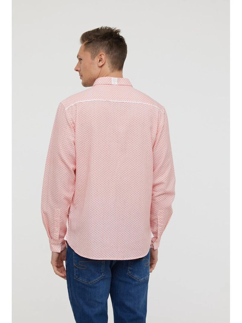 Lee Cooper   Chemise manches longues coton/lin regular DOLCE ML   Orange mandarine