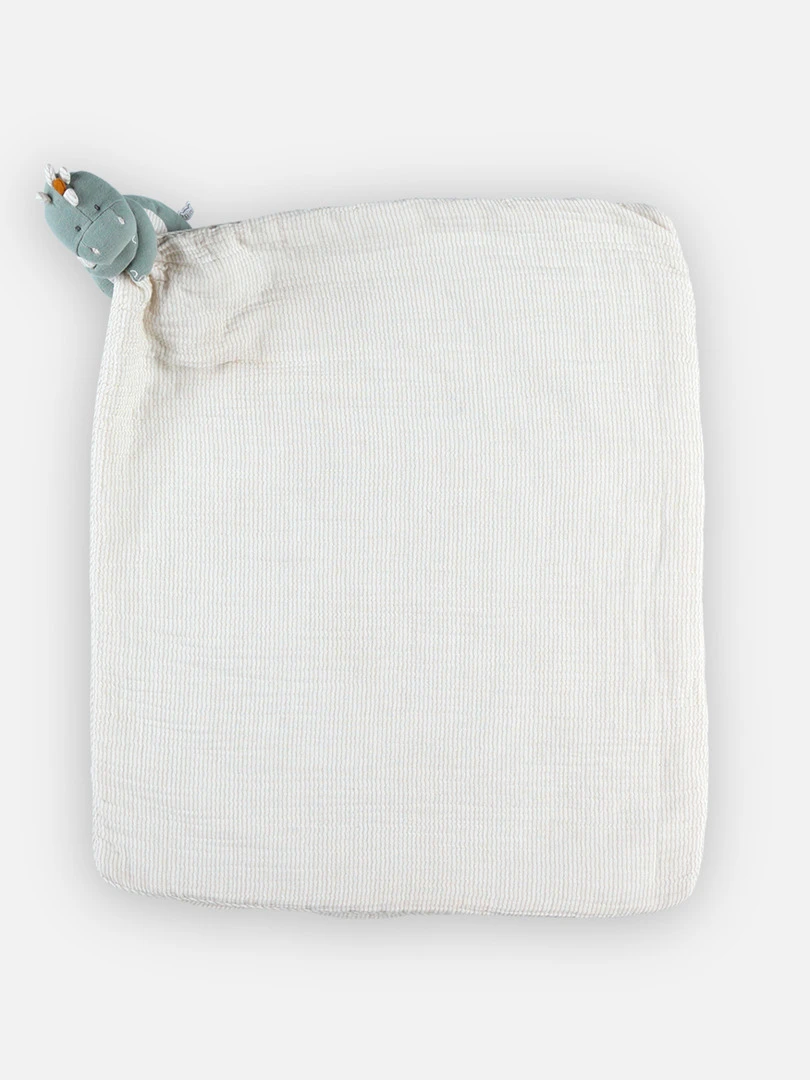 Ma première couverture Stegi en mousseline  beige/eucalyptus   N/A