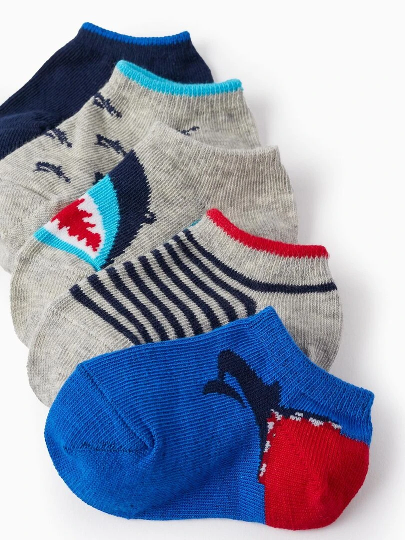 Lot 5 Paires de Socquettes pour Bébé Garçon 'Requin' ESSENTIALS LINE Multicolore