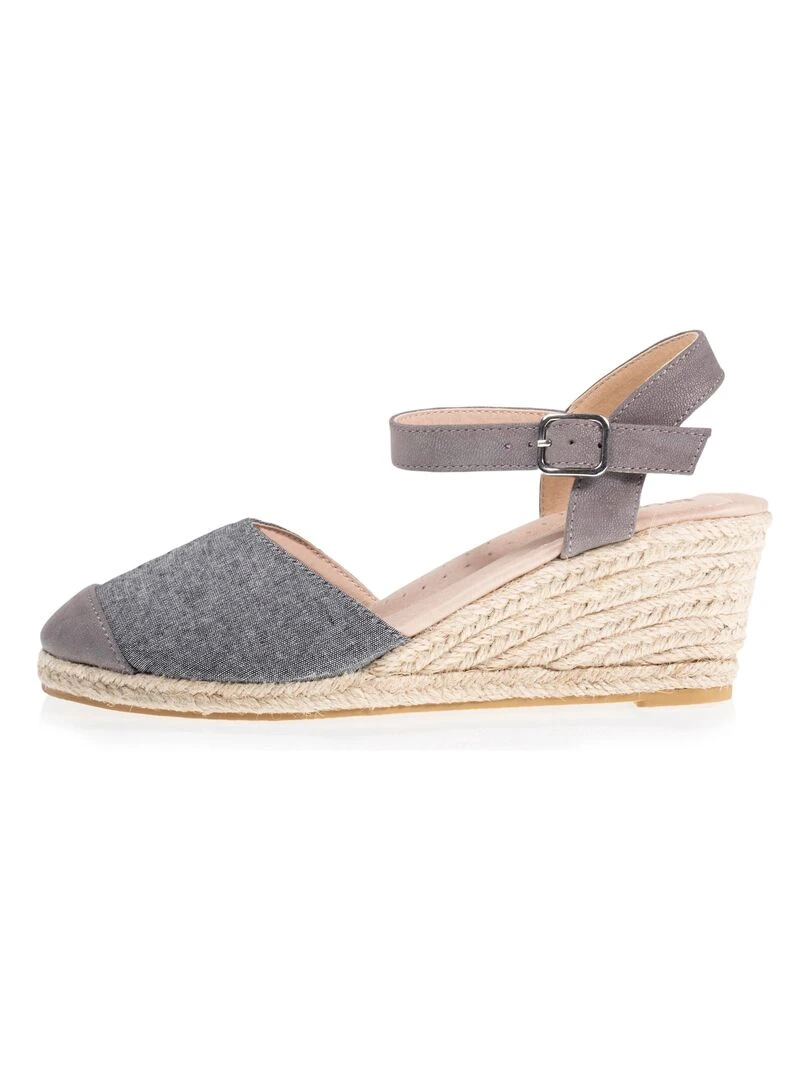 Espadrilles fermées Femme talon Grise   Gris Gris