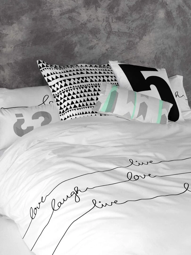 Housse de coussin Five "Happyfriday"   Blanc