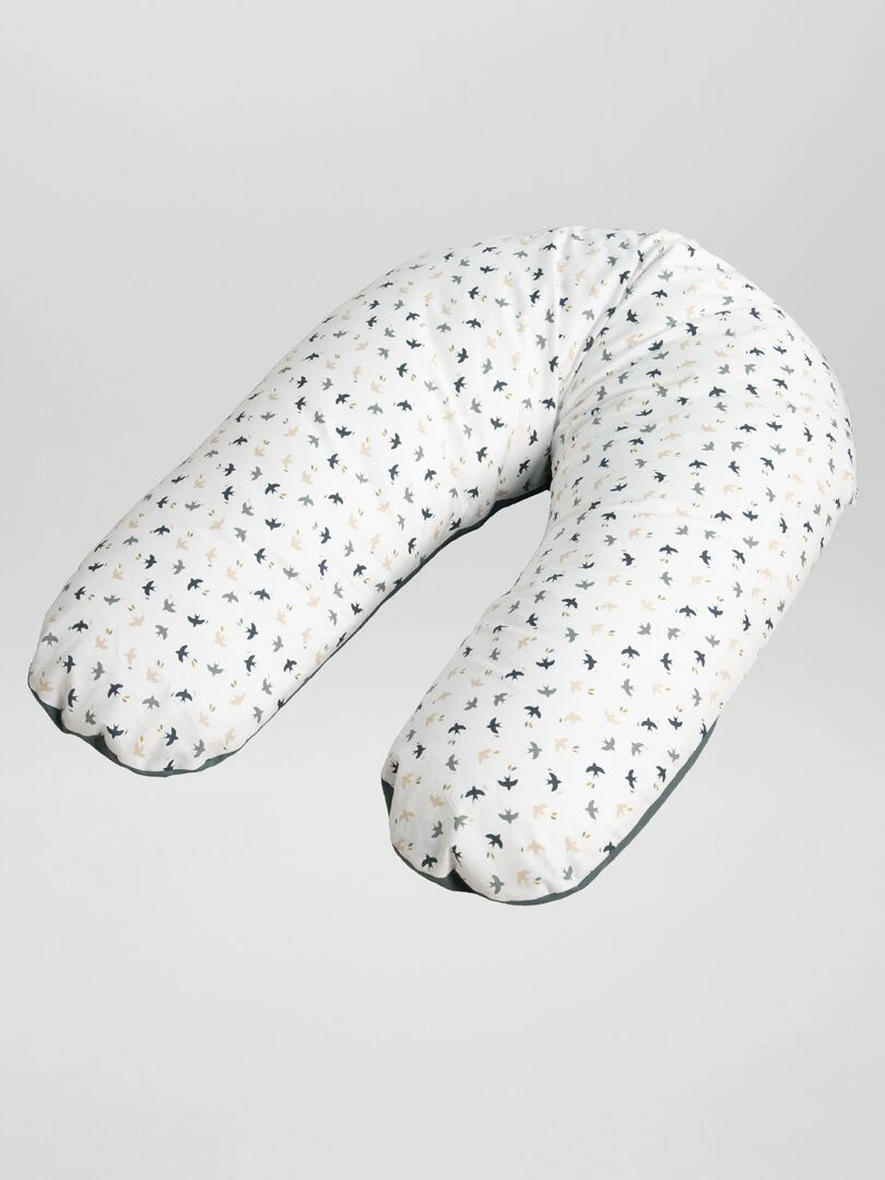 Coussin d'allaitement déhoussable Blanc/vert