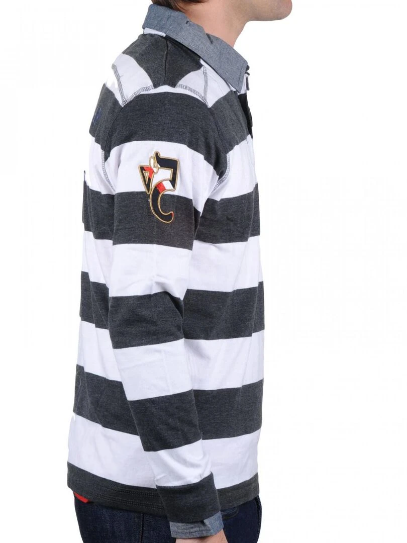 Polo manches longues homme CRASTY   VENT DU CAP   Gris