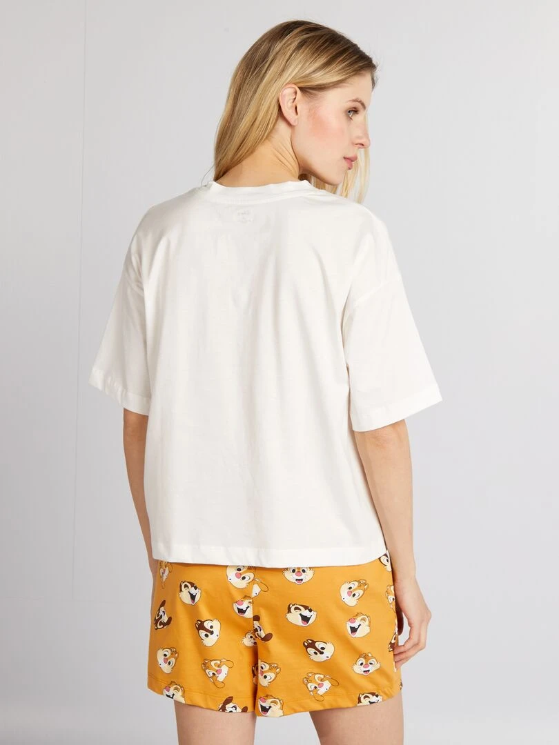 Ensemble pyjama court 'Disney' 2 pièces Blanc