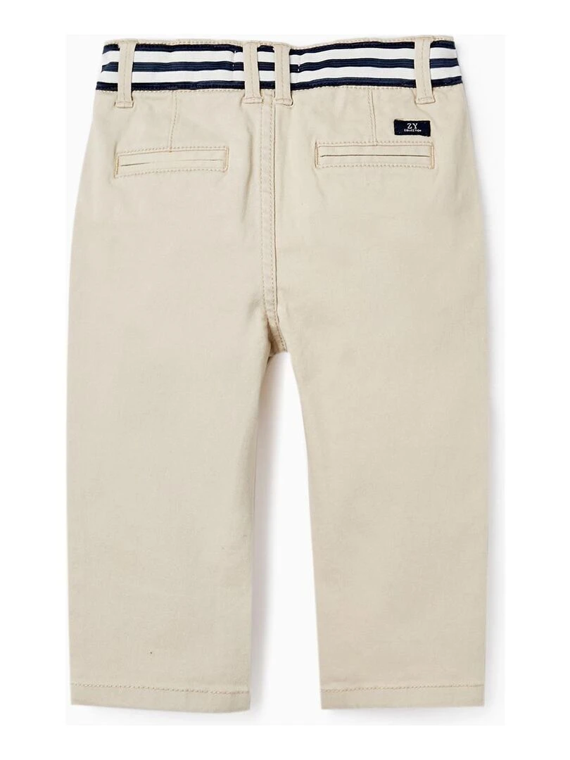 Pantalon Chino en sergé pour bébé garçon  ATLANTIC COMPANY   Beige clair
