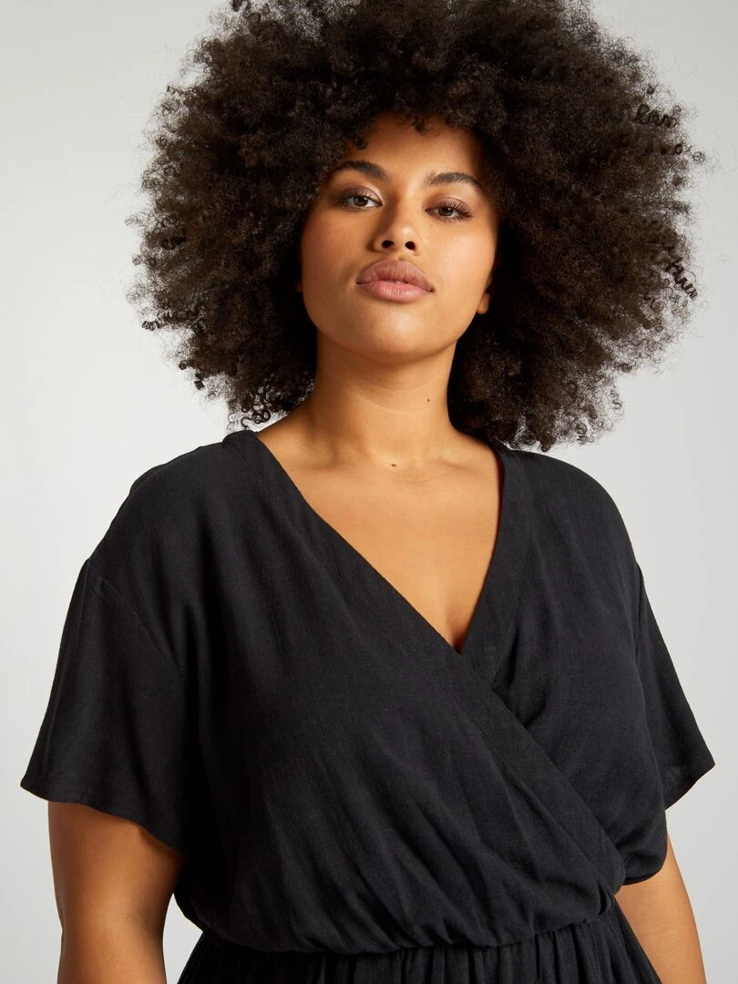 Robe courte cache cœur   noir