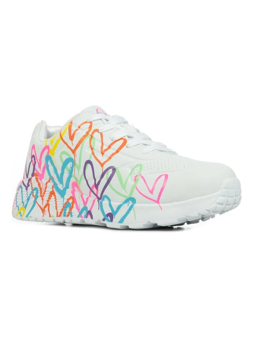 Baskets Skechers Uno Lite Spread The Love Blanc Multicolore