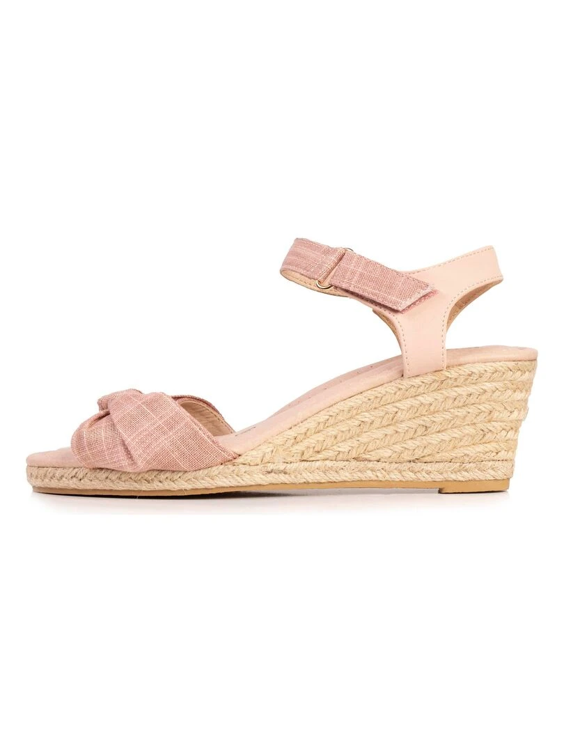 Espadrilles Femme nœud talon Rose   Rose
