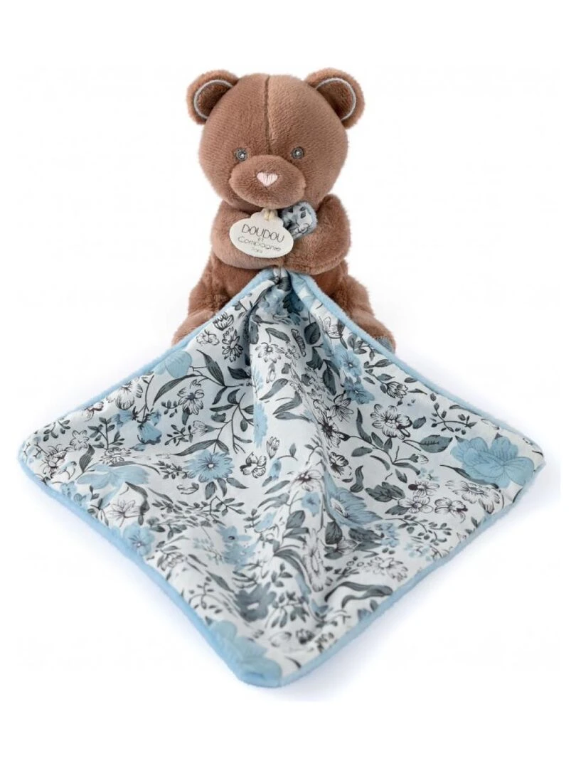 BOH'AIME OURS Pantin avec doudou Bleu