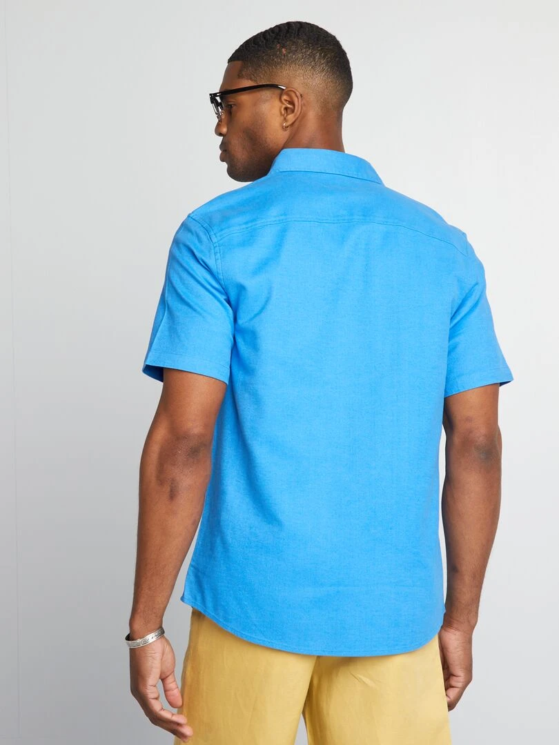 Chemise épaisse à manches courtes   Bleu