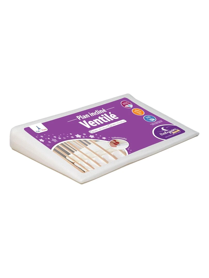 Babysom Plan incliné Ventilé 60x35 cm Inclinateur 10° Fabrication française Blanc