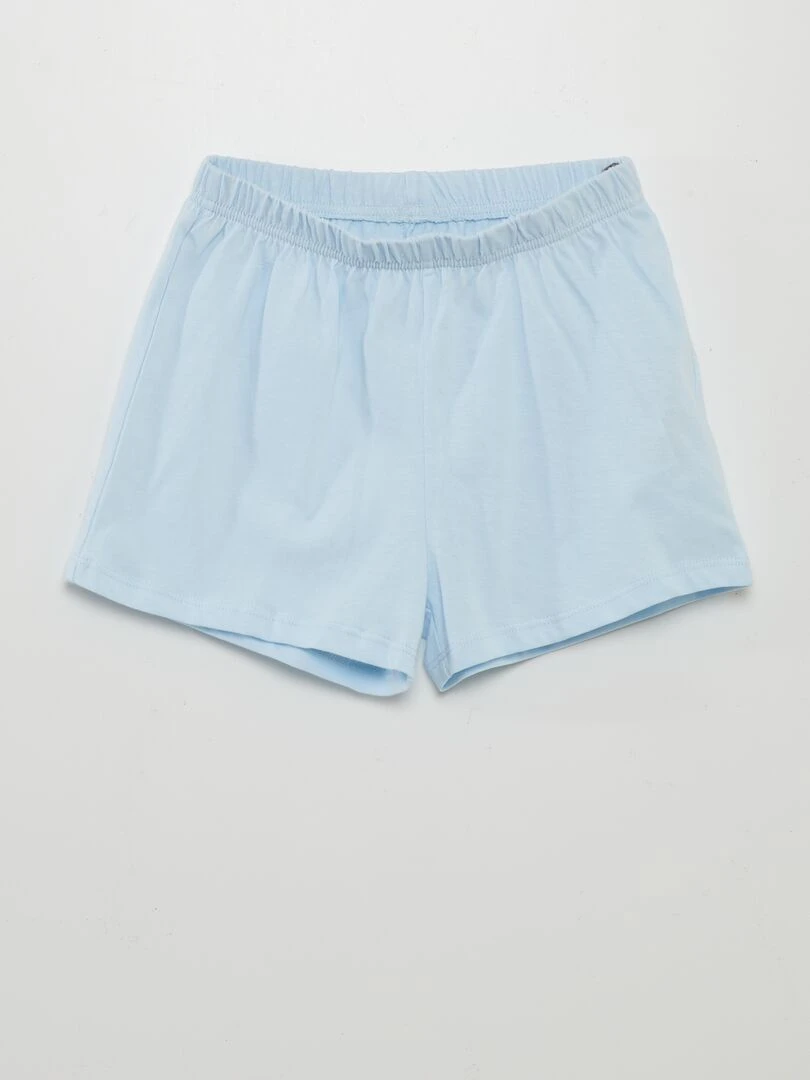 Ensemble de pyjama : T shirt + short   2 pièces   Rose/bleu