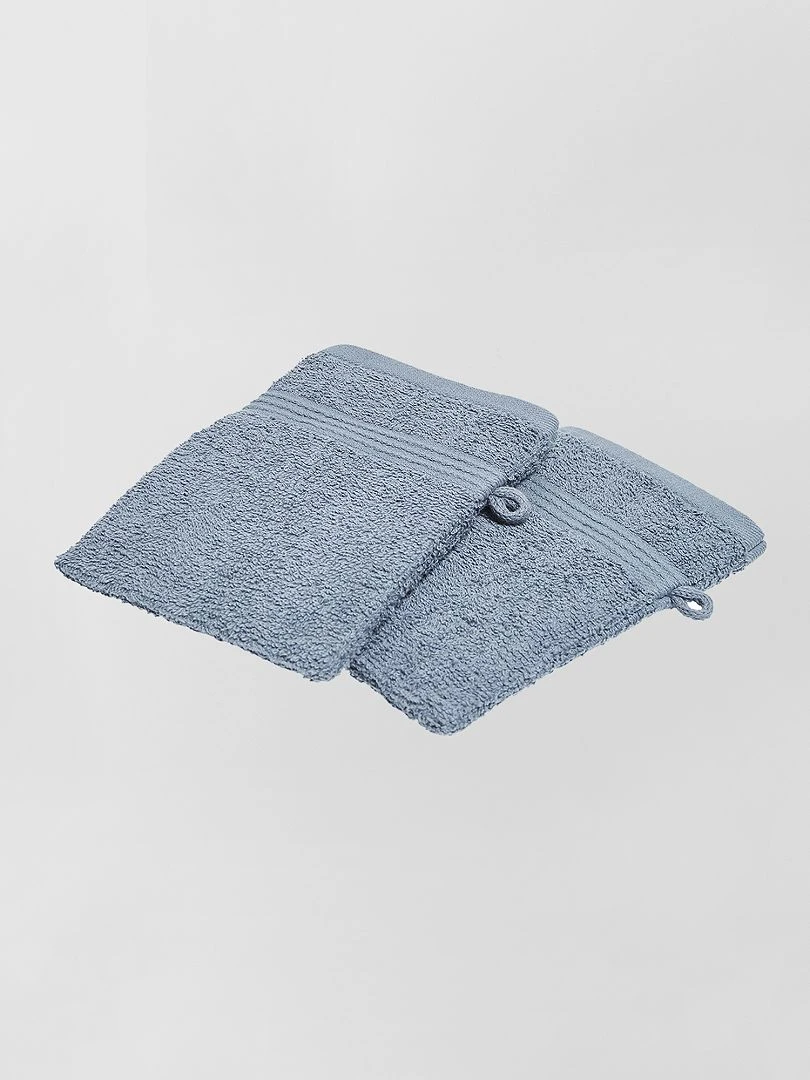 Lot de 2 gants de toilette   bleu