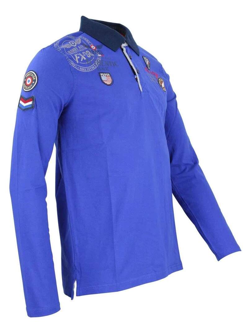 Polo manches longues homme CEGAM   HARRY KAYN   Bleu