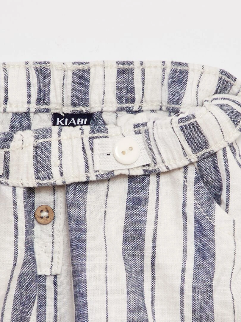 Short en lin mélangé   Bleu