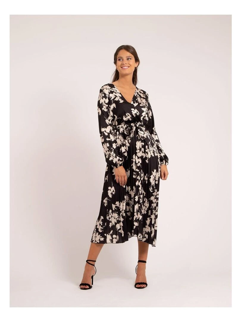 Robe longue motifs ICHELLE Noir