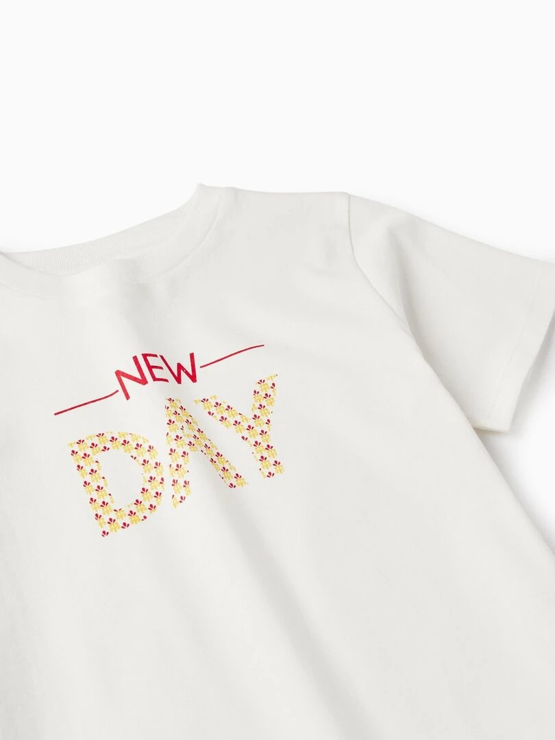 T shirt en coton pour garçon manches courtes   Rouge
