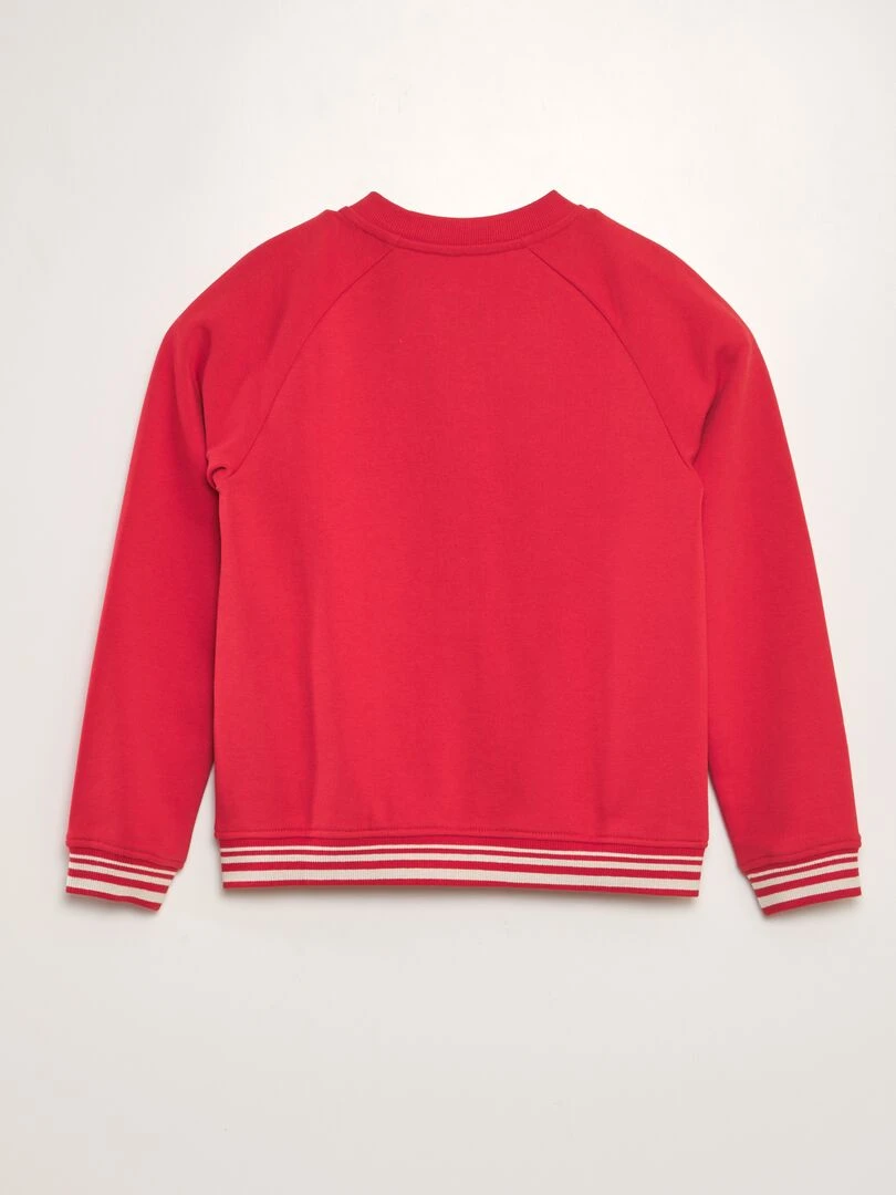 Sweat zippé en molleton fin   Rouge