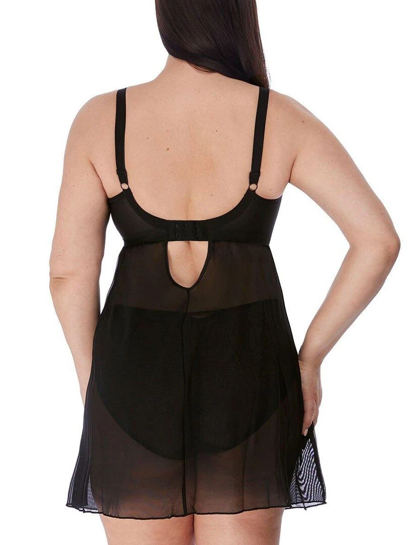 Nuisette grande taille avec soutien gorge Sachi   Noir