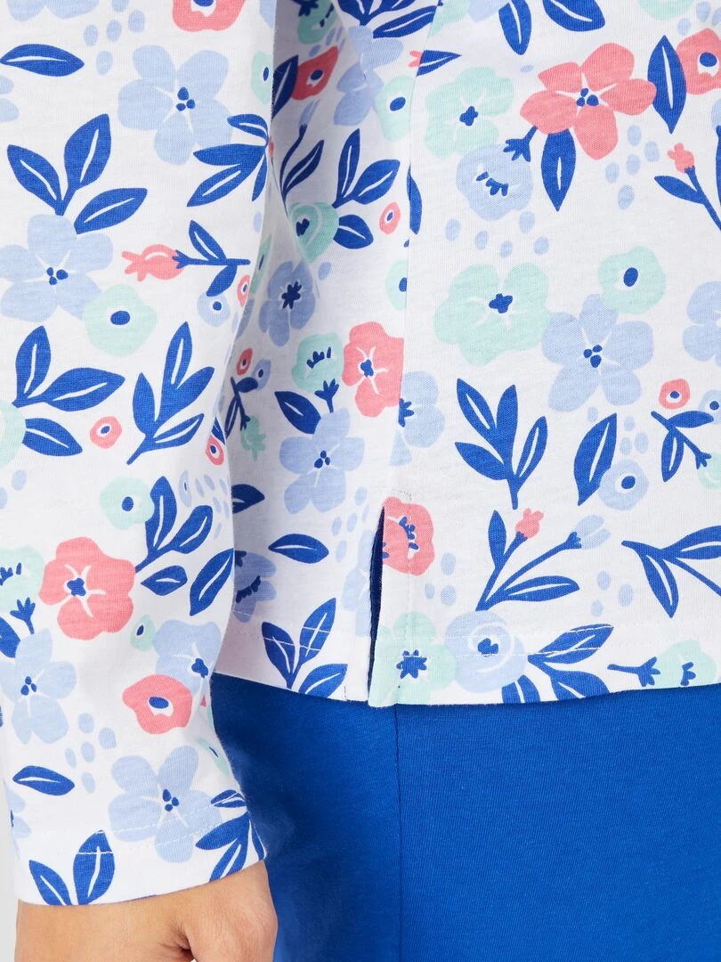 Pyjama manches longues pur coton peigné   Damart   Vert