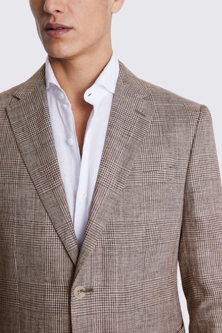 Italian Tailored Fit Off White Check Jacket    Buy Online at Moss