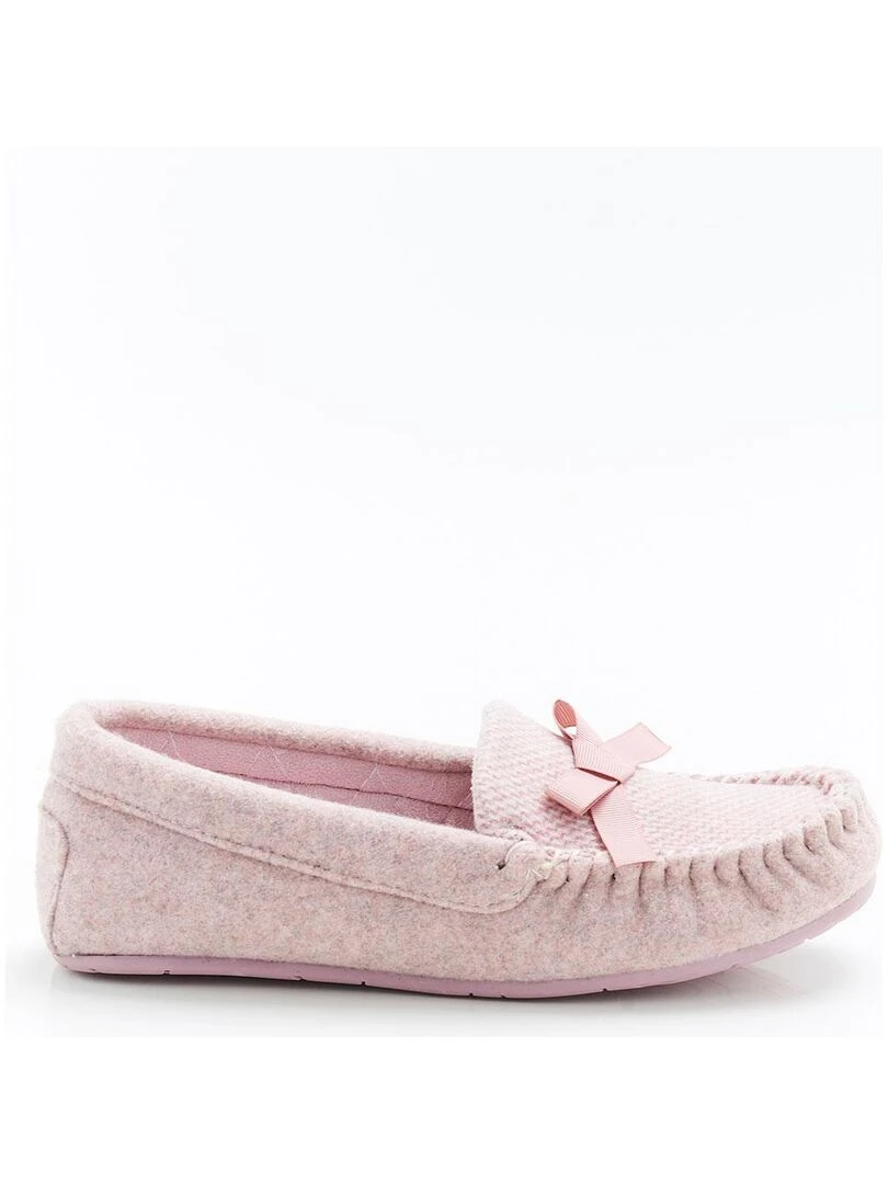 Pantoufles aspect feutre   Damart   Abricot