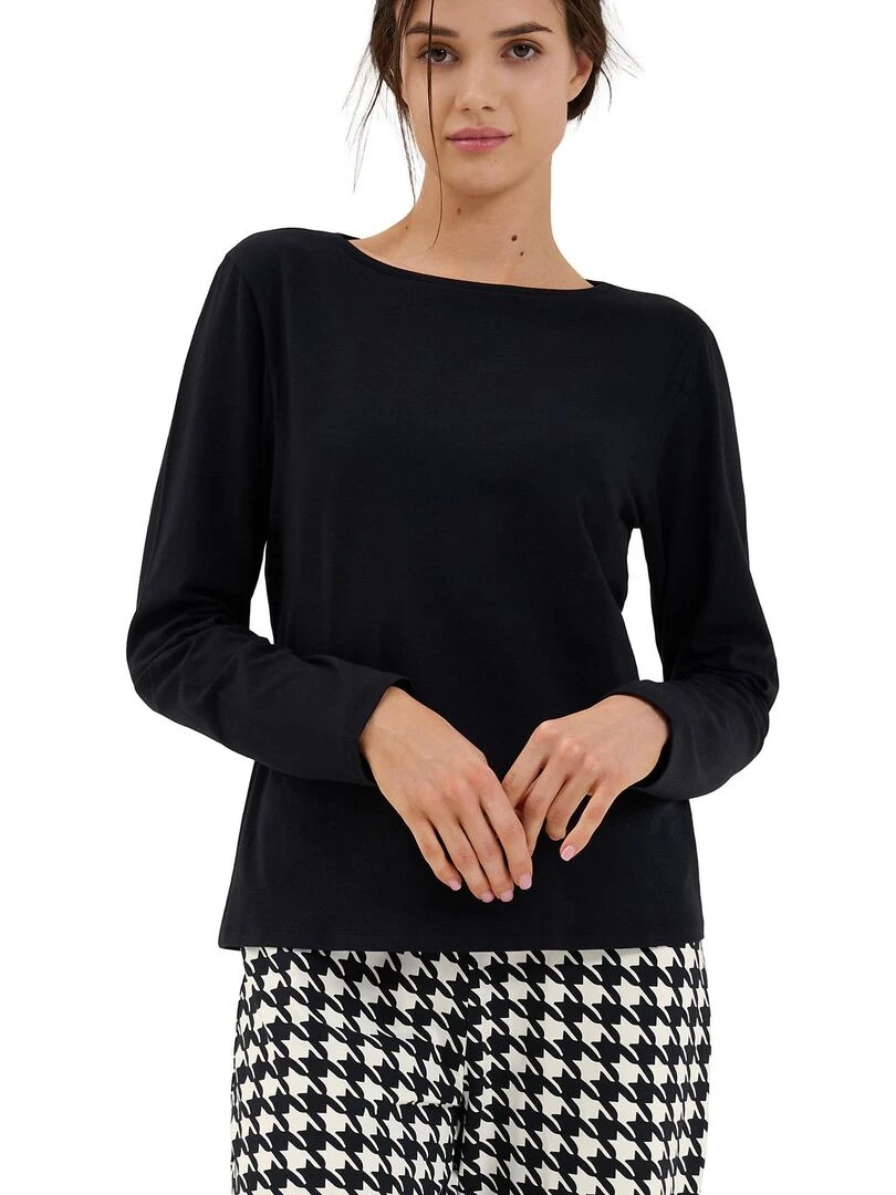 Haut pyjama manches longues Mia Noir
