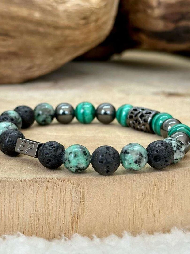 Bracelet zen en malachite Vert