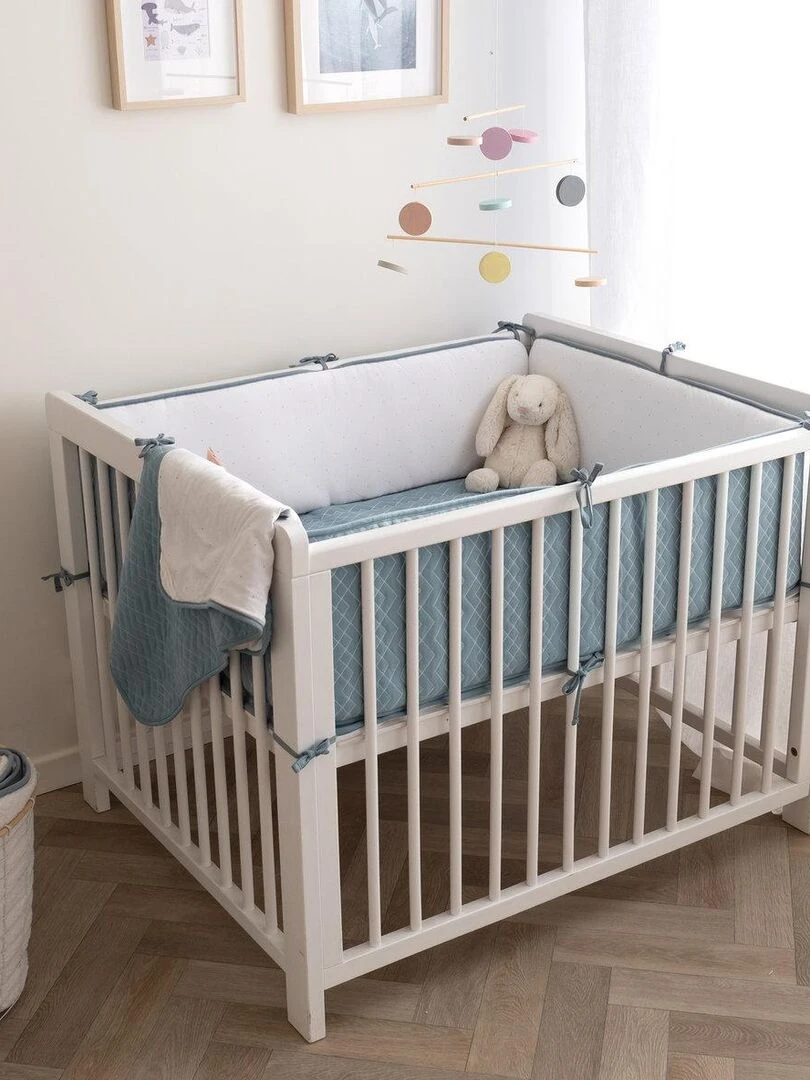 Bemini Tour de parc réversible Pady quilted jersey et jersey   Bleu foncé