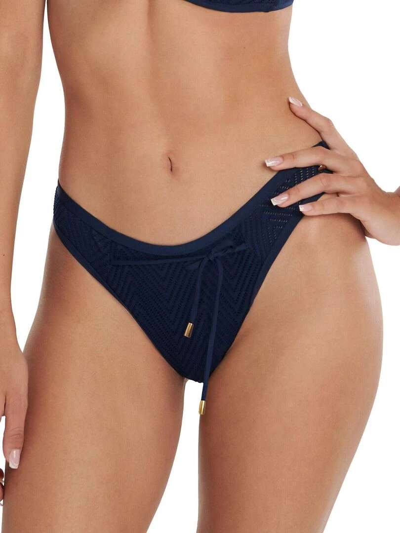 Bas maillot slip de bain échancré taille basse Santorini Bleu