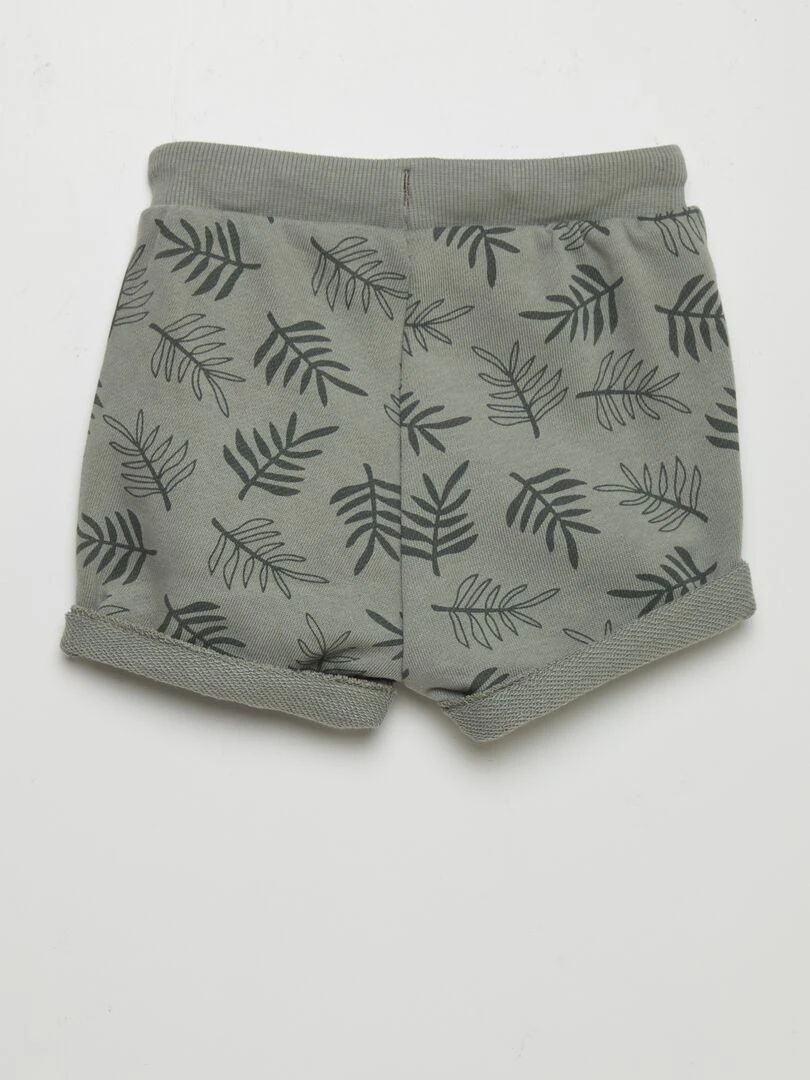 Short en molleton avec imprimé Kaki