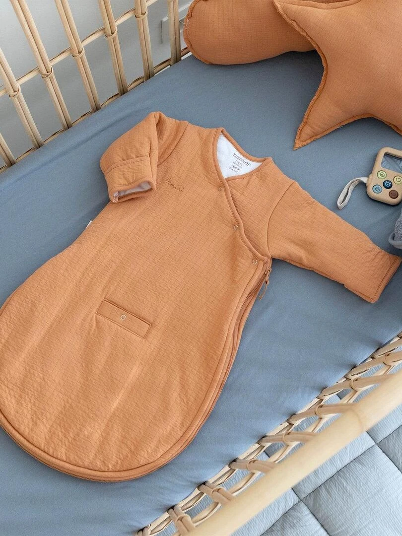 Bemini Gigoteuse avec moufles Pady Tetra Jersey et jersey Jaune clair