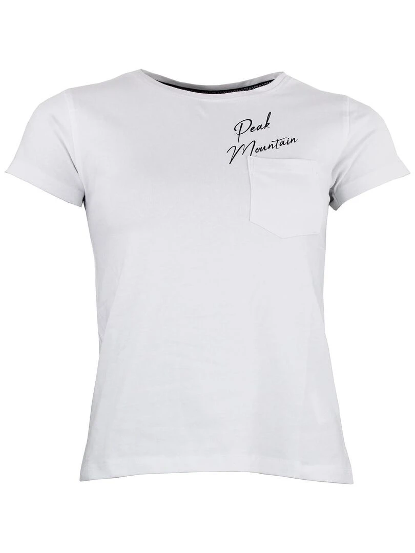 T shirt manches courtes femme AJOJO   Blanc