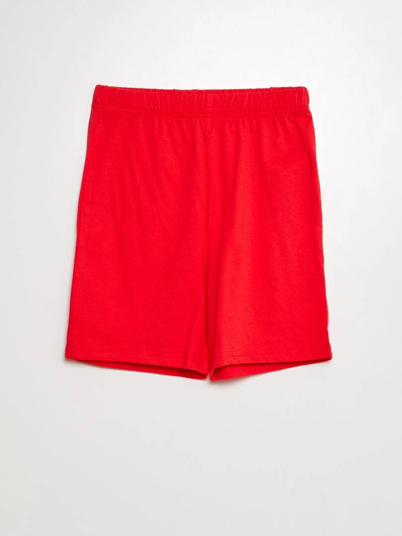 Pyjama court short + t shirt   2 pièces   Rouge